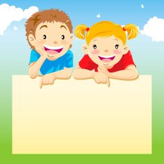 Two Kids Pointing The Notice