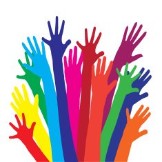 Colour vector silhouettes of hands N3
