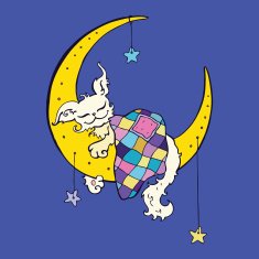 Cute dog sleeps on the Moon N3