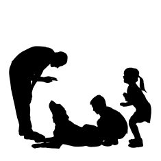 Vector silhouette of a family N104