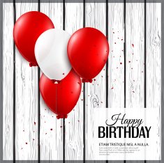 Birthday card with balloons and birthday text N11