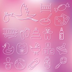 outline baby icons