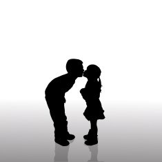Vector silhouette of children N381