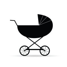 black baby carriage vector