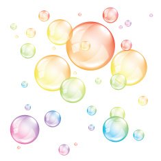 Colored bubbles isolated on white vector