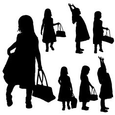 Vector silhouette of girl N118