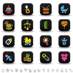 Baby and kids icons