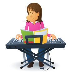 Girl Learning Piano