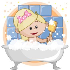Cute girl in the bathroom