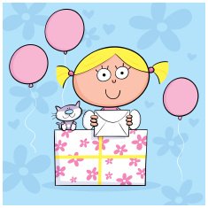 Girl with present
