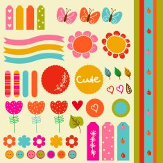 Cute graphic scrapbook elements
