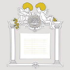 Cupid Frame with Roses
