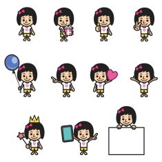 Girl character various poses N3