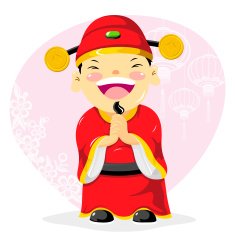 Little Boy Dressing Up God of Wealth Costume N3