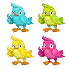 Funny cartoon vector bird
