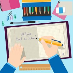 Back to school concept design Background with pencils book and