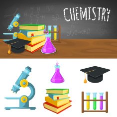 Chemistry backdrop and icons