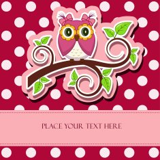 Vector illustration Owl on a branch N2