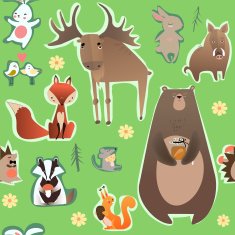 seamless pattern with wild animals
