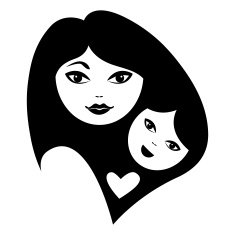 Mother and baby silhouettes N4