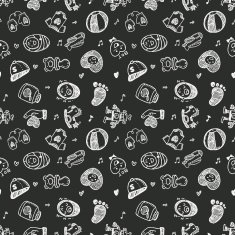 seamless doodle baby pattern background N17