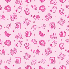seamless doodle baby pattern background N18