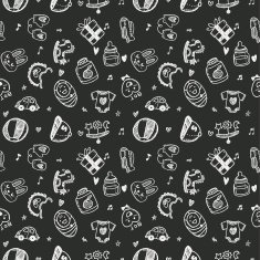 seamless doodle baby pattern background N19