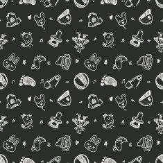 seamless doodle baby pattern background N20