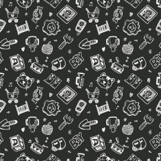 seamless doodle baby pattern background N21