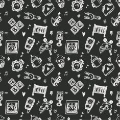 seamless doodle baby pattern background N23