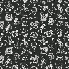 seamless doodle baby pattern background N24
