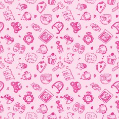 seamless doodle baby pattern background N28