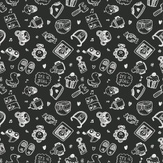 seamless doodle baby pattern background N29