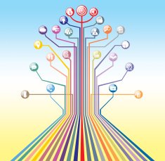 business icons tree concept