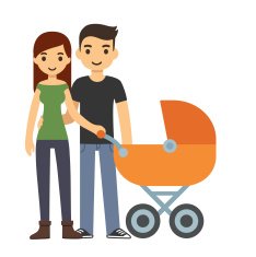 Couple with stroller N2