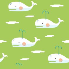adorable hand drawn whale seamless background N5