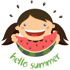 Girl eating watermelon Hello summer!