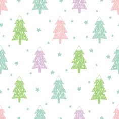 Pastel Happy New Year background Simple seamless retro Christmas pattern