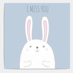 Hand drawn bunny with text free image download