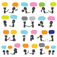 People Talking Silhouette Set