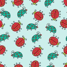 seamless lady bug illustration background pattern N2