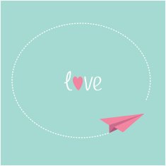 Pink origami paper plane Round dash frame in the sky
