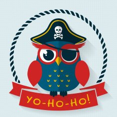 Pirate owl Vector card