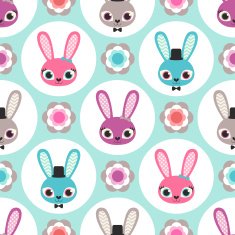 seamless cute rabbit cartoon pattern