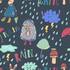 Summer rain seamless vector pattern