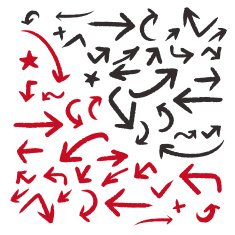 classic doodle style arrows set