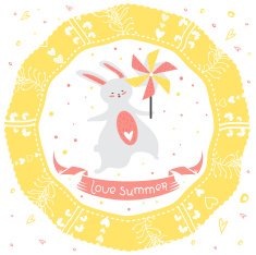 Cute summer greeting card in vector