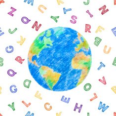 Globe and color alphabet N2