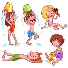 Kids on the beach Outline N6