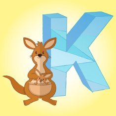 Alphabet and Kangaroo icon great for any use Vector EPS10